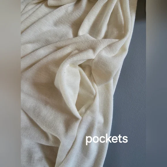 Michael Stars Off White Duster Cardigan Women's Long Sleeve Sweater Size Large - Picture 7 of 11